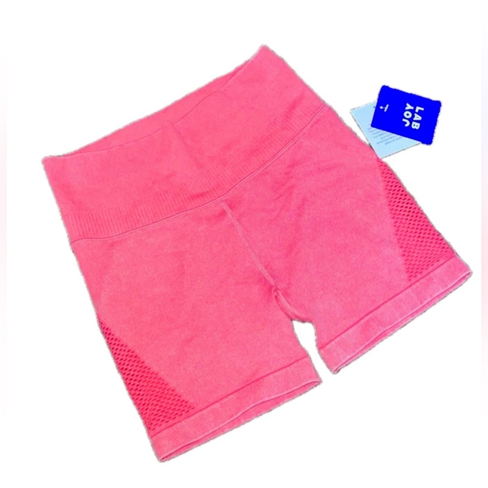 JoyLab Vibrant Pink Ribbed Seamless Biker Short in Taffee XL NWT